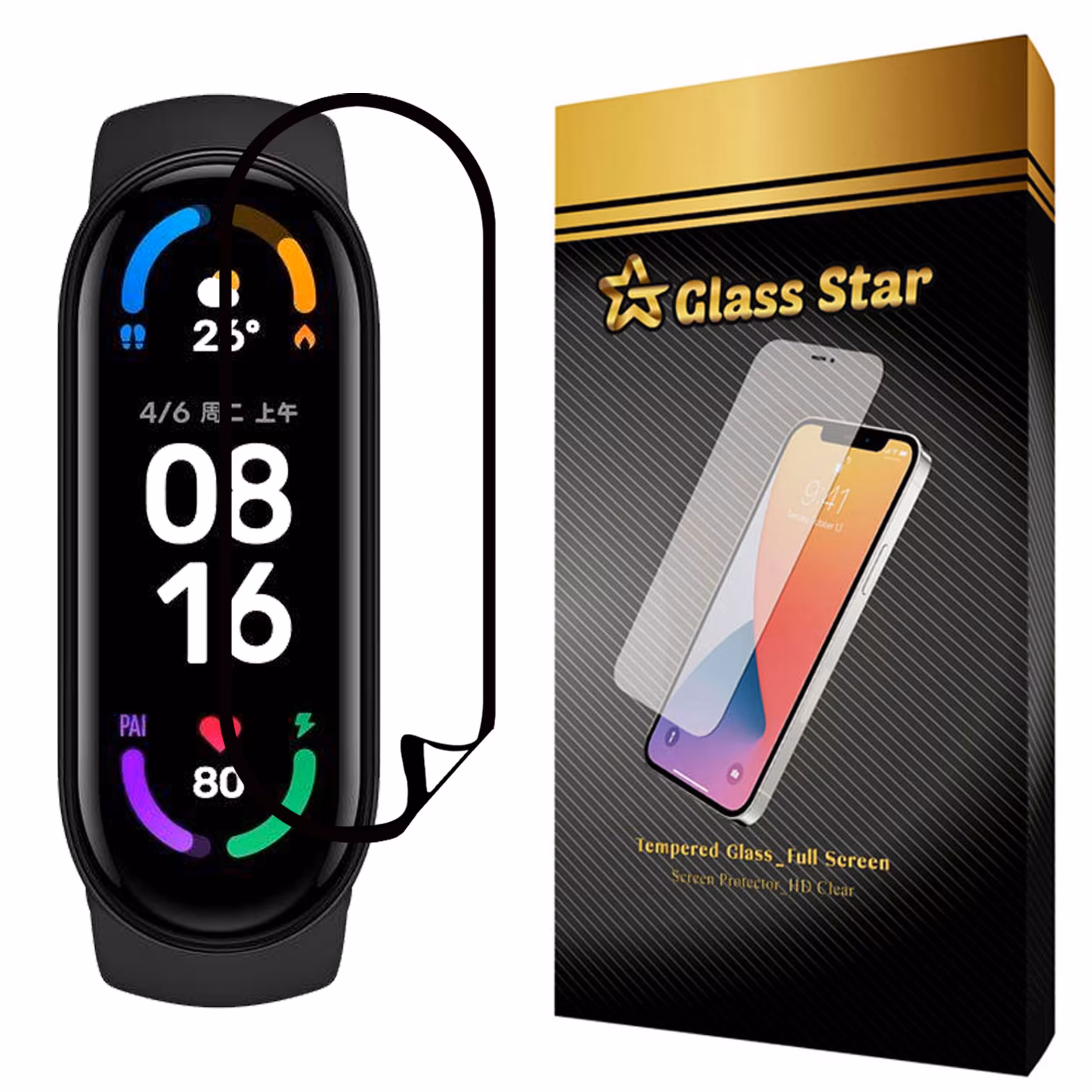 محافظ صفحه نمایش گلس استار نانو مدل PMGA-Glass مناسب برای مچ بند هوشمند Mi Band 6 Global