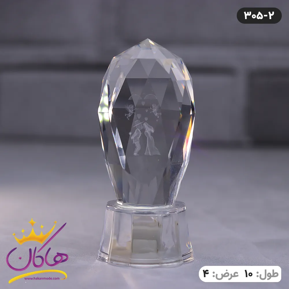 استند کریستالی چراغدار طرح بوسه عاشقانه | کد 305/2