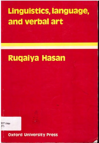 خرید و دانلود نسخه کامل کتاب Linguistics, language and verbal art