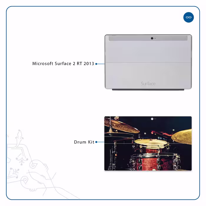 برچسب پوششی ماهوت مدل Drum Kit مناسب برای تبلت مایکروسافت Surface 2 RT 2013
