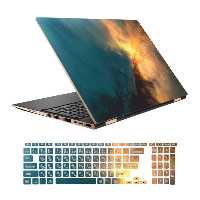 استیکر لپ تاپ طرح Space کد 18 مناسب برای لپ تاپ 156 اینچ به همراه بر چسب حروف فارسی کیبورد