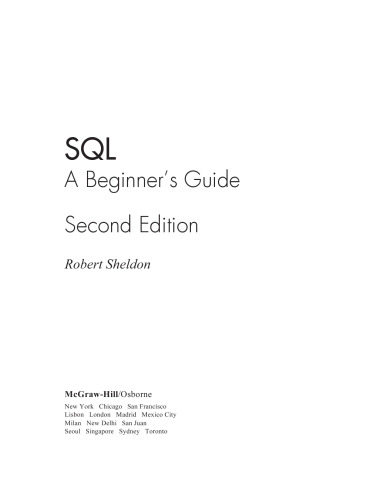 خرید و دانلود نسخه کامل کتاب SQL : a beginner's guide