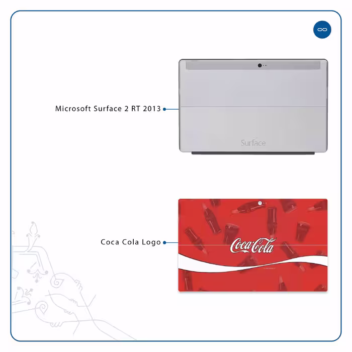 برچسب پوششی ماهوت مدل Coca-Cola-Logo مناسب برای تبلت مایکروسافت Surface 2 RT 2013