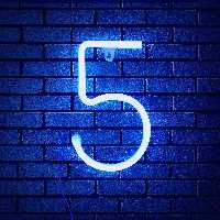 چراغ دیواری طرح عدد 5