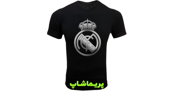 خرید تیشرت رئال مادرید مشکی طرح لوگو بزرگ