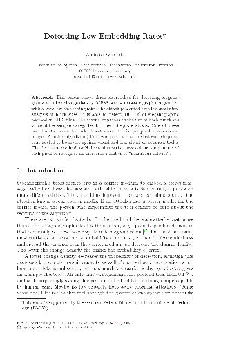 خرید و دانلود نسخه کامل کتاب Detecting Low Embedding Rates