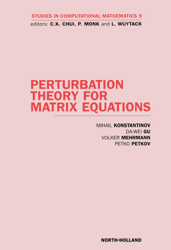 خرید و دانلود نسخه کامل کتاب Perturbation Theory for Matrix Equations