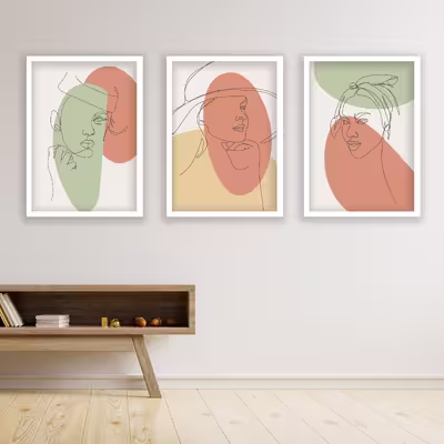 تابلو مدل مینیمال دکوراتیو کد LA-G3096 مجموعه 3 عددی
