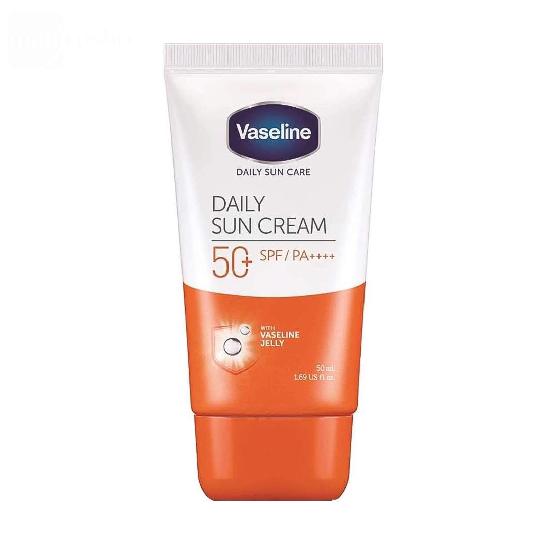 کرم ضد آفتاب بی‌رنگ تیوپی وازلین مدل Daily Sun با SPF50 حجم 50 میلی لیتر