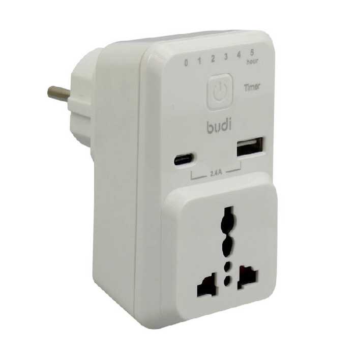 کلگی فست شارژ تایمر دار Budi M8J313 2Port 2.4A 12W