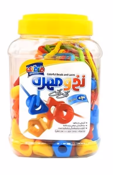 فکری نخ و مهره رنگی رنگی (100تایی) - کتاب‌فروشی کوچه کتاب
