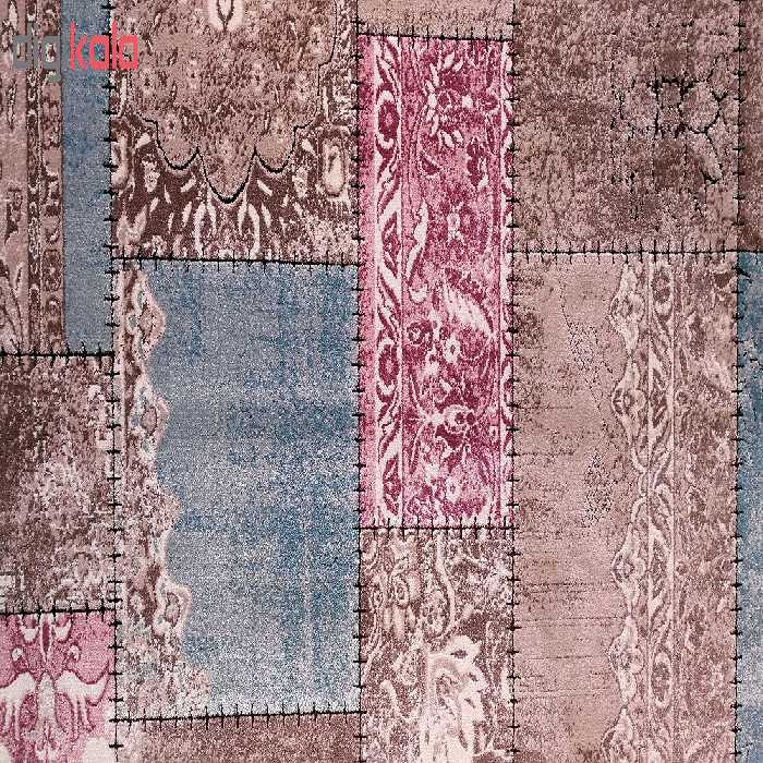 فرش ماشینی زمرد مشهد مدل P27 زمینه قهوه ای