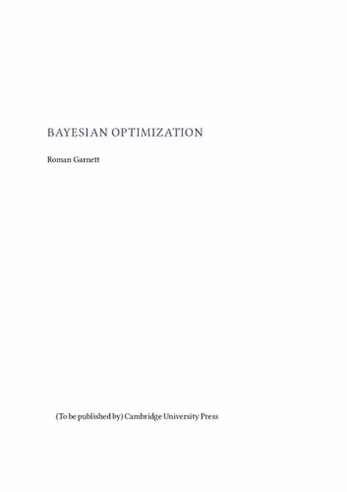 خرید و دانلود نسخه کامل کتاب Bayesian Optimization