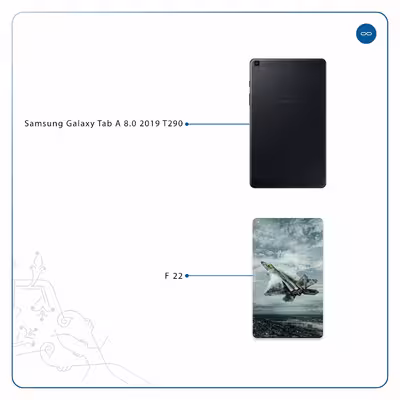 برچسب پوششی ماهوت مدل F-22 Raptor مناسب برای تبلت سامسونگ Galaxy Tab A 8.0 2019 T290