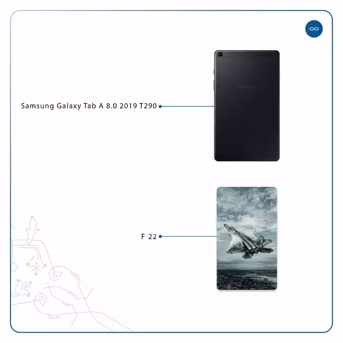 برچسب پوششی ماهوت مدل F-22 Raptor مناسب برای تبلت سامسونگ Galaxy Tab A 8.0 2019 T290