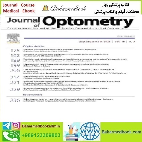 Journal of Optometry Volume 16 Issue 1 to 3 2023 TRUE PDF price