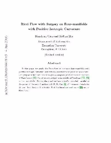 خرید و دانلود نسخه کامل کتاب Ricci flow with surgery on four-manifolds with positive isotropic curvature