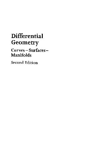 خرید و دانلود نسخه کامل کتاب DifferentialGeometry Curves Surfaces Manifolds
