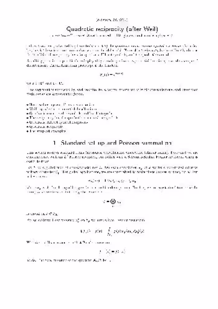 خرید و دانلود نسخه کامل کتاب Quadratic reciprocity (after Weil)