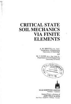 󾕇 دانلود کتاب Critical State Soil Mechanics Via Finite Elements, 1987 - دانلود کتاب های دانشگاهی