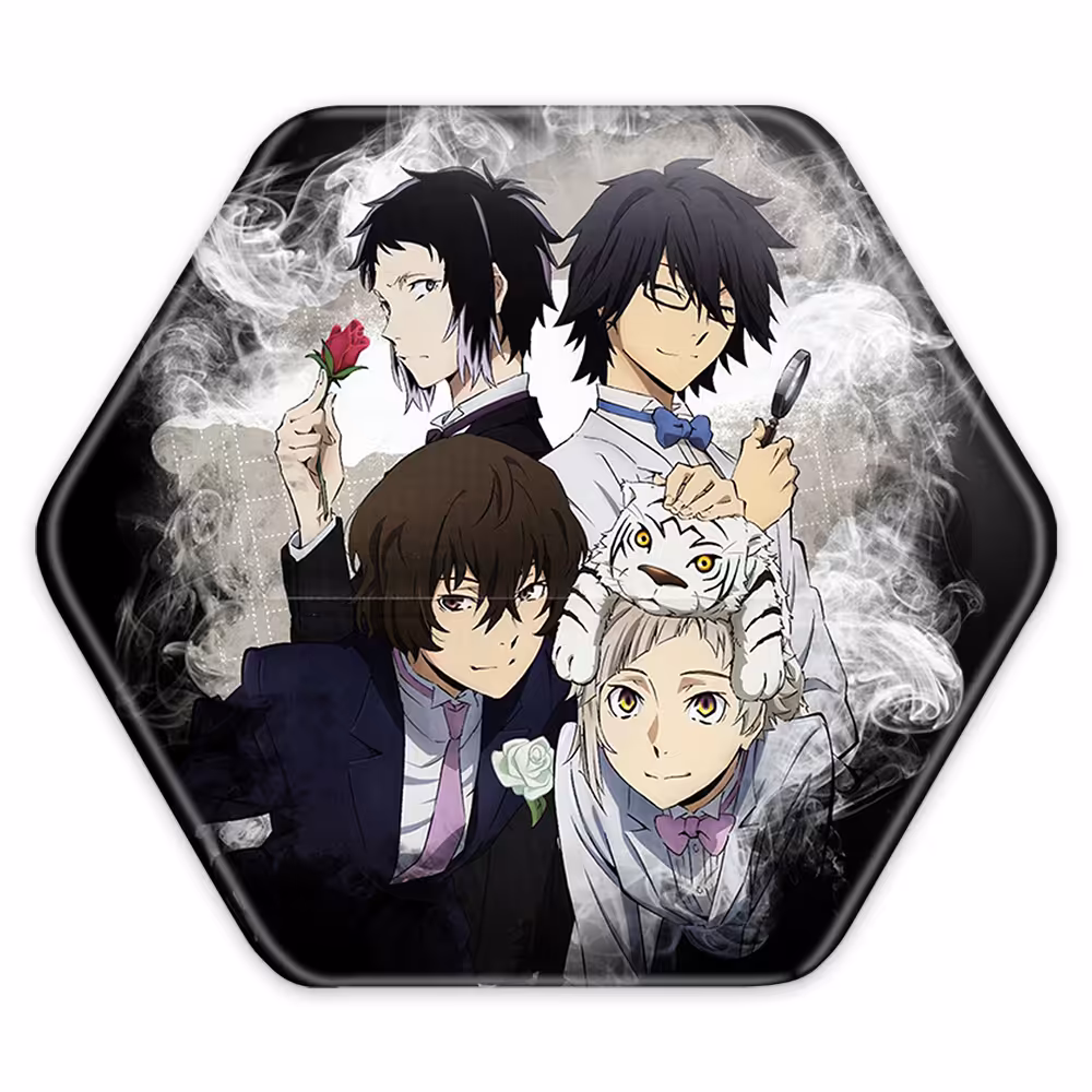 پیکسل خندالو طرح انیمه سگ های ولگرد بانگو مدل شش ضلعی کد 10142