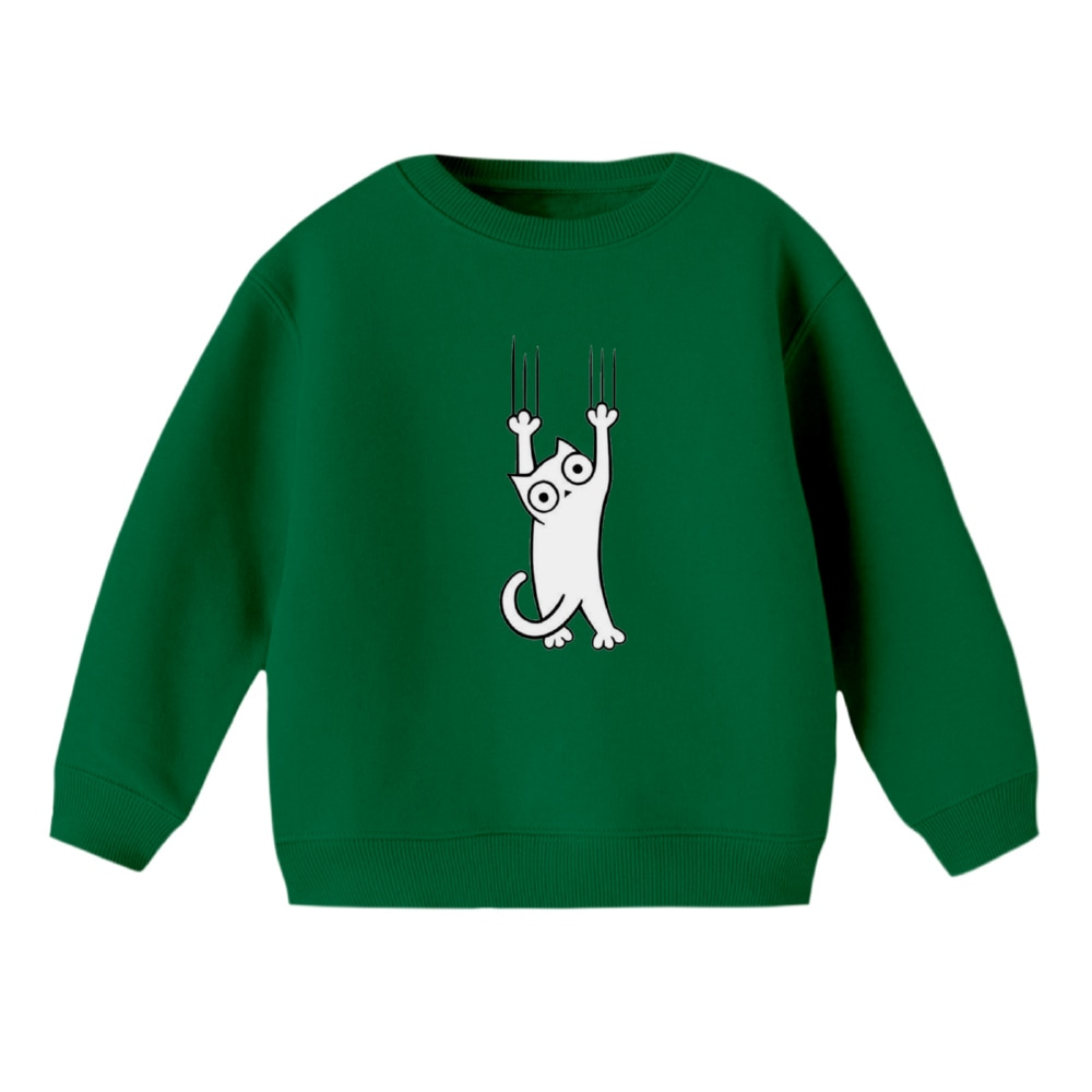 سویشرت بچگانه مدل گربه کد 4 رنگ سبز