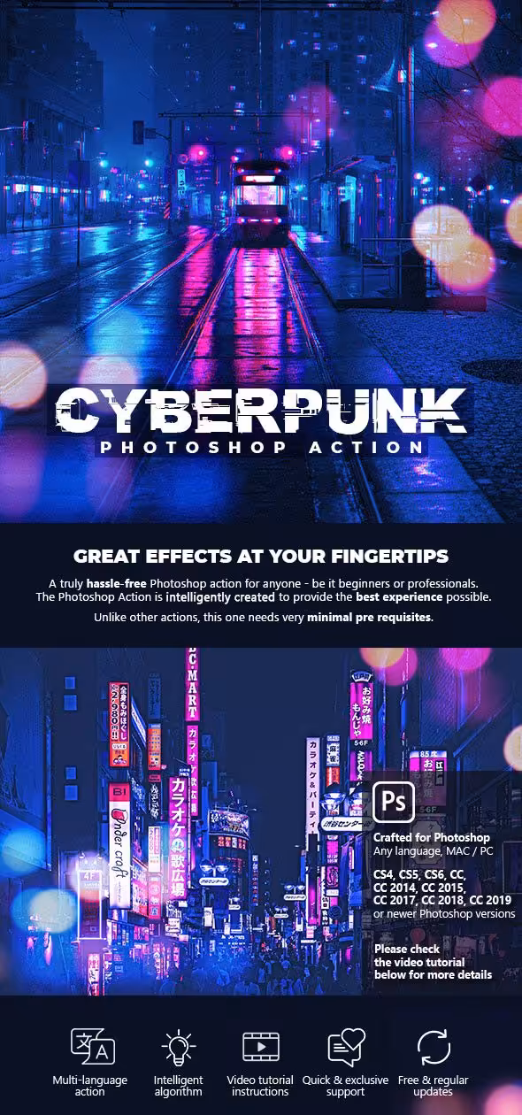دانلود اکشن Cyberpunk برای فتوشاپ