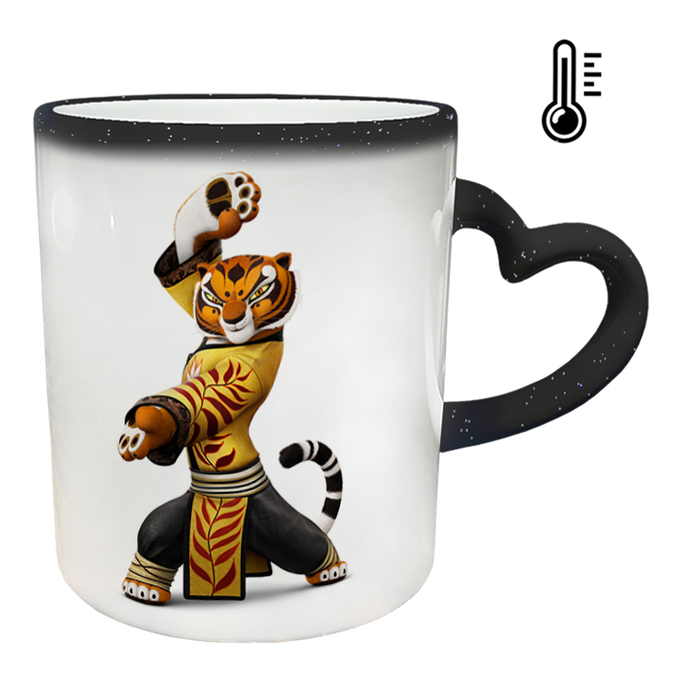 ماگ حرارتی مدل دسته قلبی اکلیلی طرح پاندا کنگ فو کار کد 91