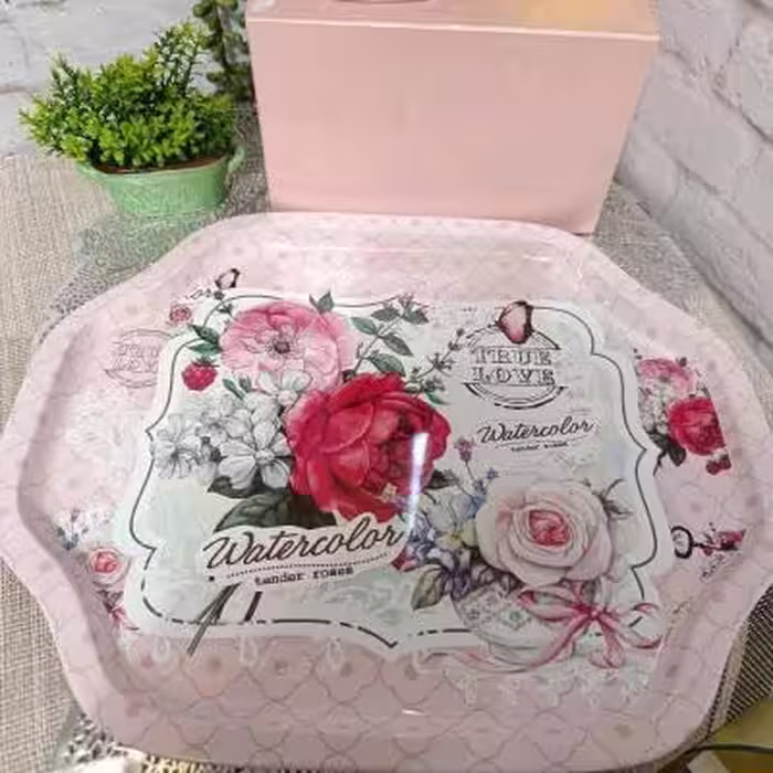 سینی فلزی گل رز
