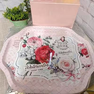 سینی فلزی گل رز