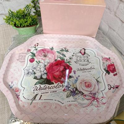 سینی فلزی گل رز