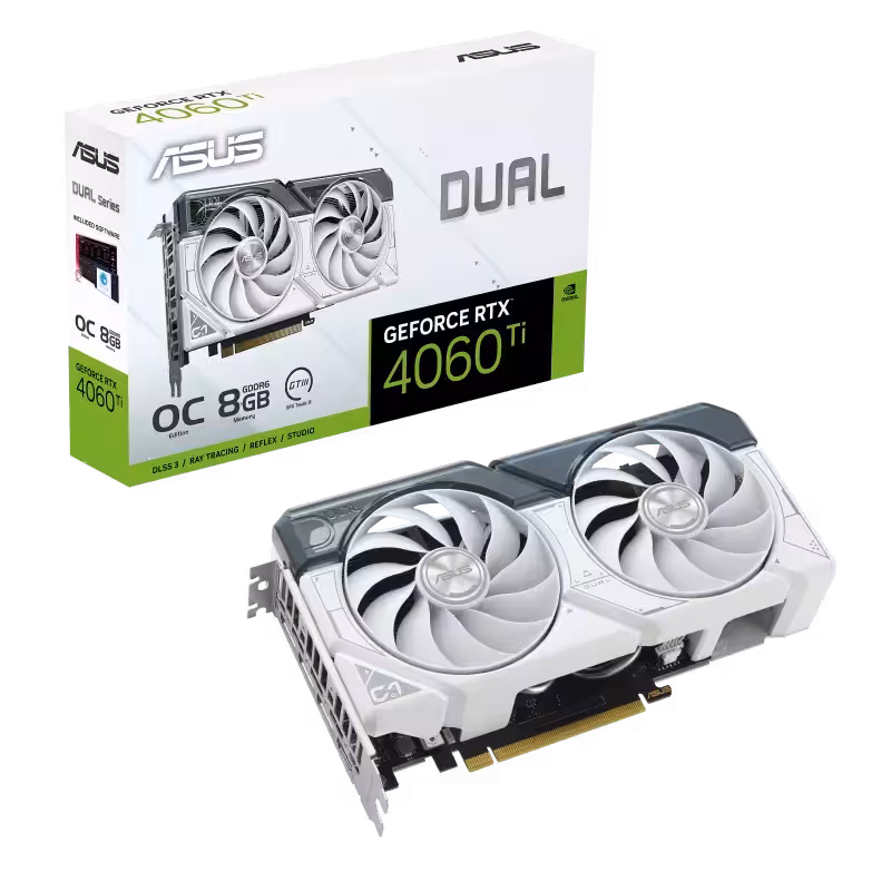 کارت گرافیک  ایسوس مدل Dual GeForce RTX™ 4060 Ti  White OC Edition حافظه 8 گیگابایت