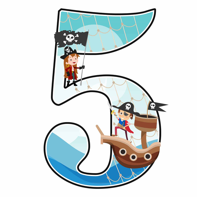 استند رومیزی مدل تولد عدد 5 طرح دزدان دریایی کد 725