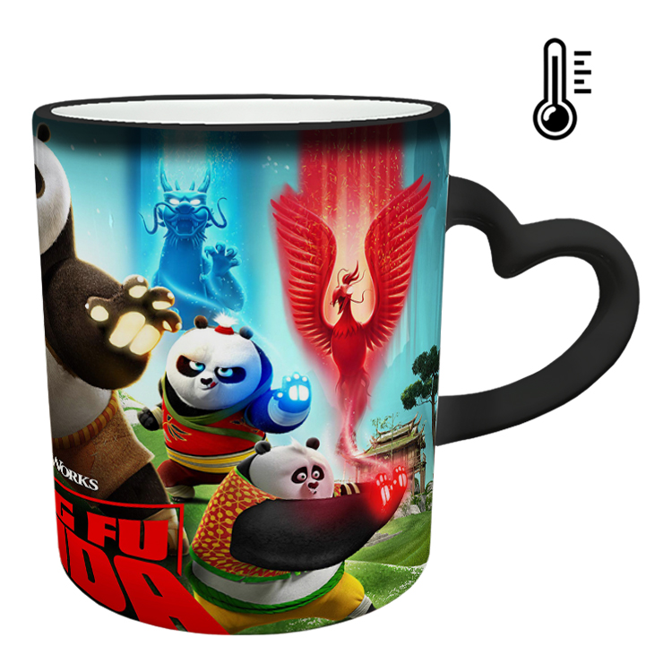 ماگ حرارتی مدل دسته قلبی طرح پاندا کونگ فو کار کد 27