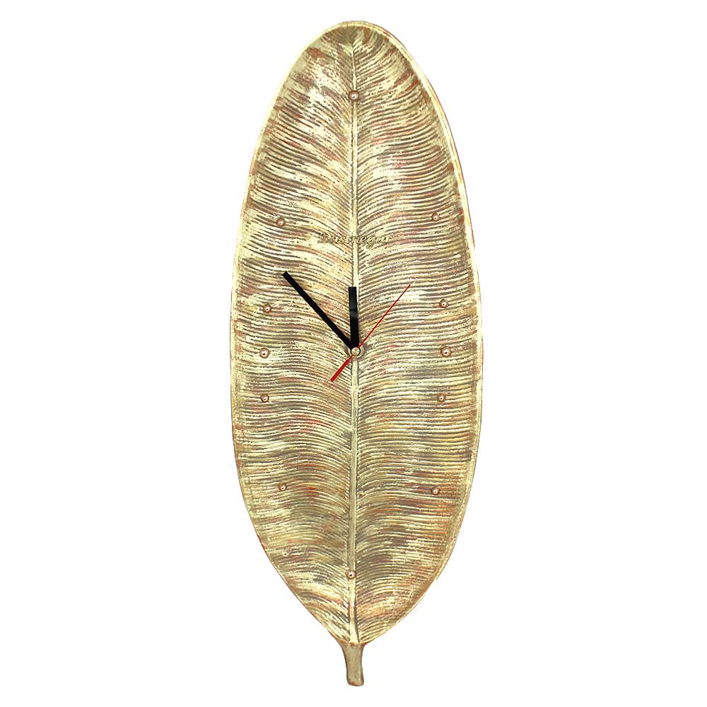 ساعت دیواری دست نگار مدل برگ استوایی