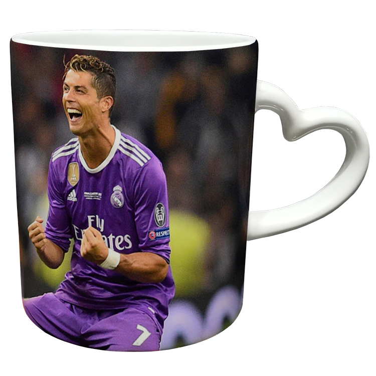 ماگ مدل دسته قلبی طرح رونالدو کد 121