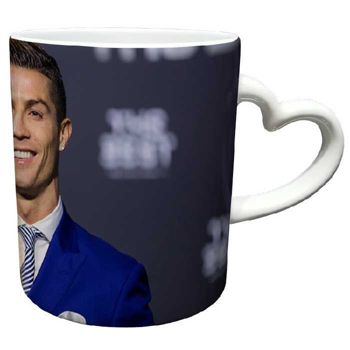 ماگ مدل دسته قلبی طرح رونالدو کد 162