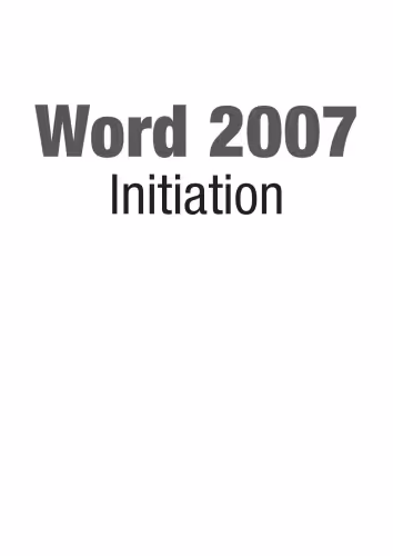 خرید و دانلود نسخه کامل کتاب Word 2007 : Initiation