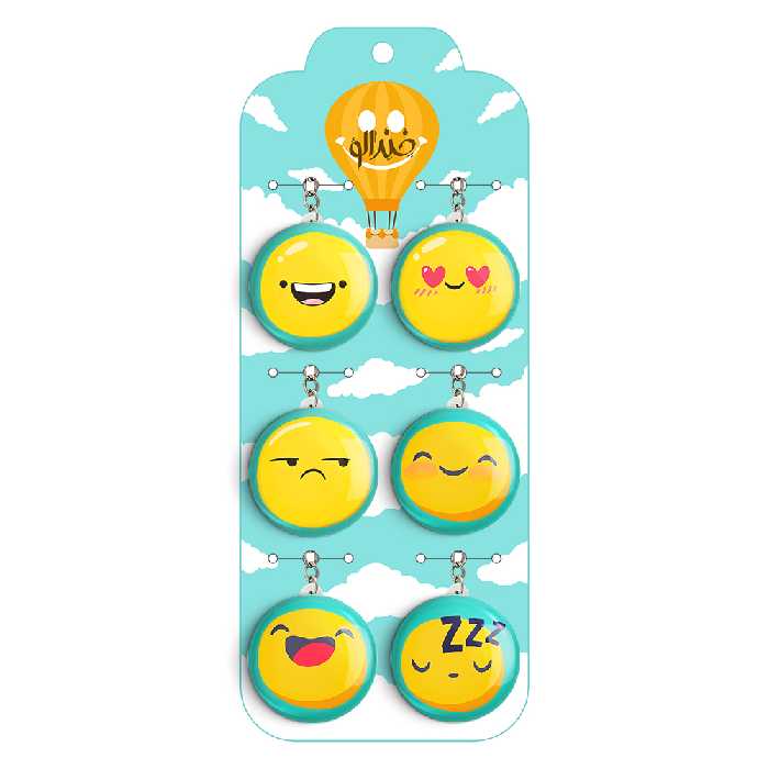 جاکلیدی خندالو طرح ایموجی کد 172B مجموعه 6 عددی