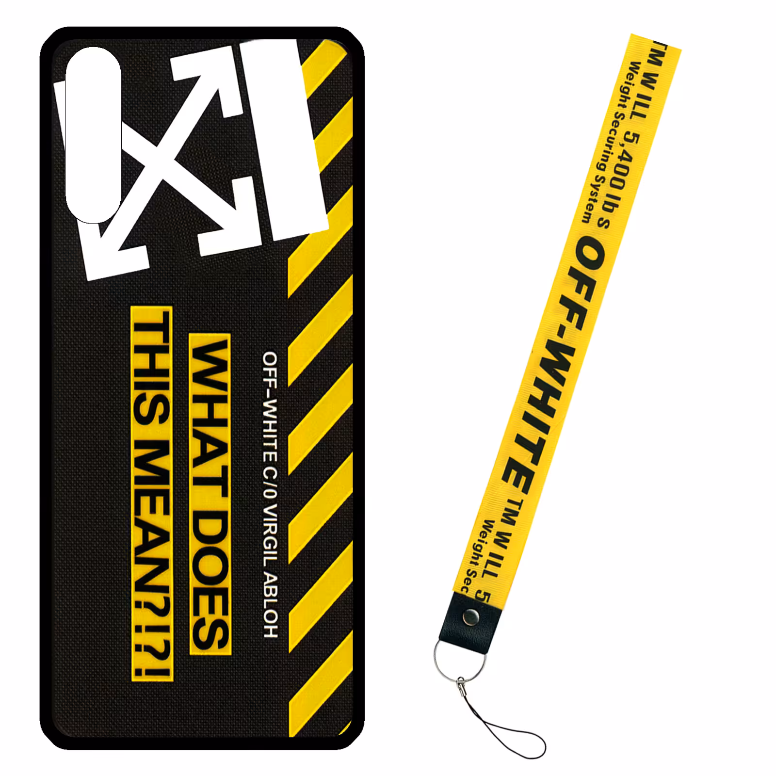 کاور طرح Off white کد  2138  مناسب برای گوشی موبایل سامسونگ Galaxy A50 / A50S / A30S  به همراه بند