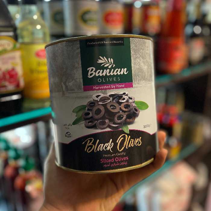 زیتون اسلایس مشکی بانیان 3 کیلوگرم