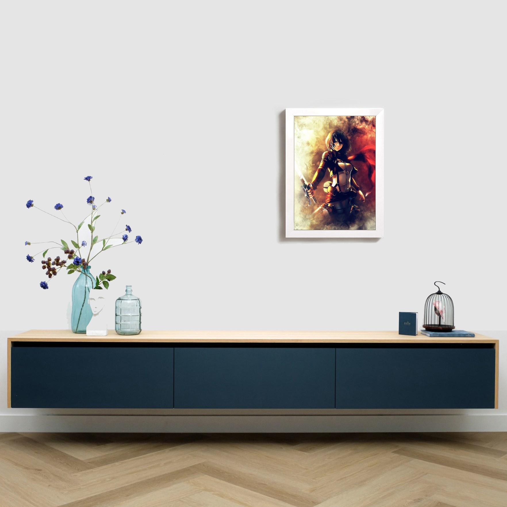 تابلو مدل تابلو مدل انیمه اتک ان تایتان میکاسا attack on titan mikasa W297 