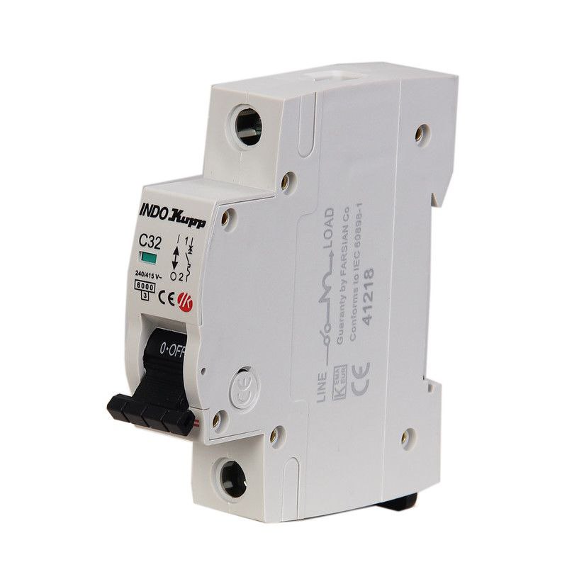 فیوز مینیاتوری تک فاز 32 آمپر ایندوکپ کد C32 بسته 12 عددی