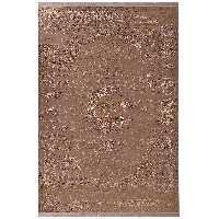  فرش ماشینی زمرد مشهد طرح کهنه نما مدل AN007 زمینه بژ 