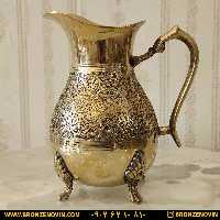 پارچ برنزی هندی مدل طاووس 4 پایه کد 3001
