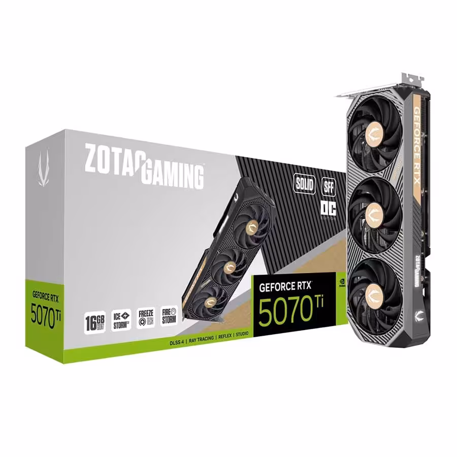 کارت گرافیک زوتک مدل GAMING GeForce RTX 5070 Ti SOLID SFF OC 16GB GDDR7