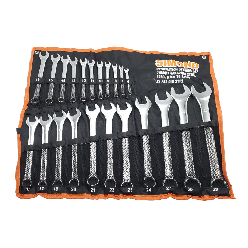 آچار یکسر تخت و یکسر رینگی سایموند مدل S6-32 مجموعه 22 عددی