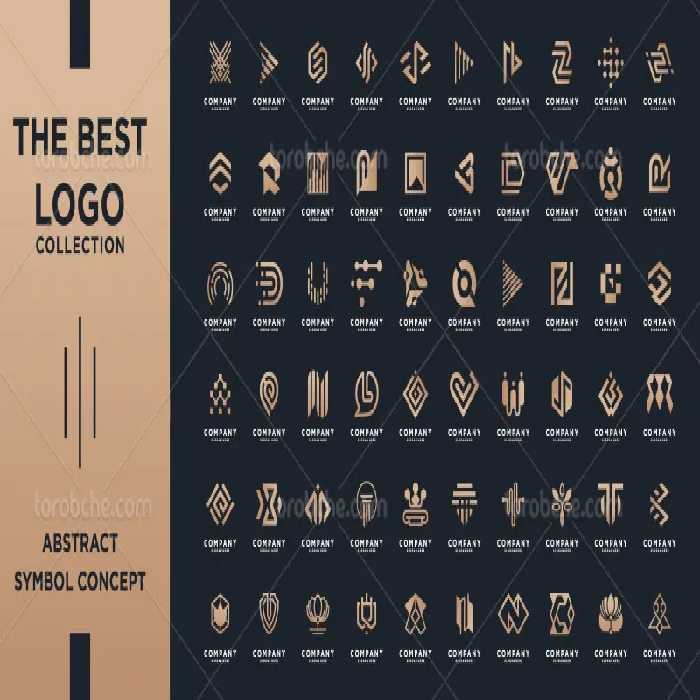 وکتور لوگو های طلایی انتزاعی | گرافیک با طعم تربچه