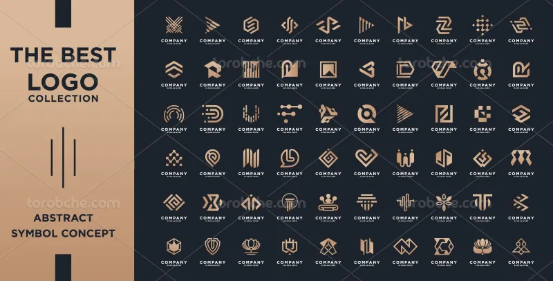 وکتور لوگو های طلایی انتزاعی | گرافیک با طعم تربچه