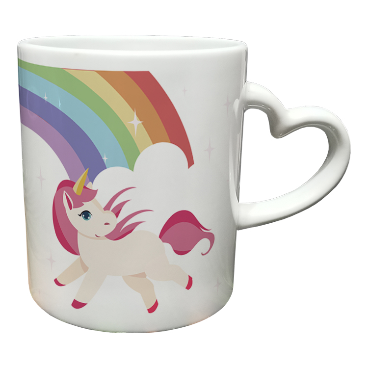 ماگ مدل دسته قلبی طرح یونیکورن کد 34